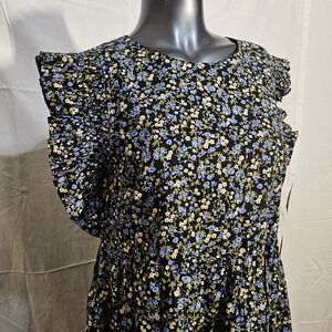 English Factory Black‎ Floral Mini Dress